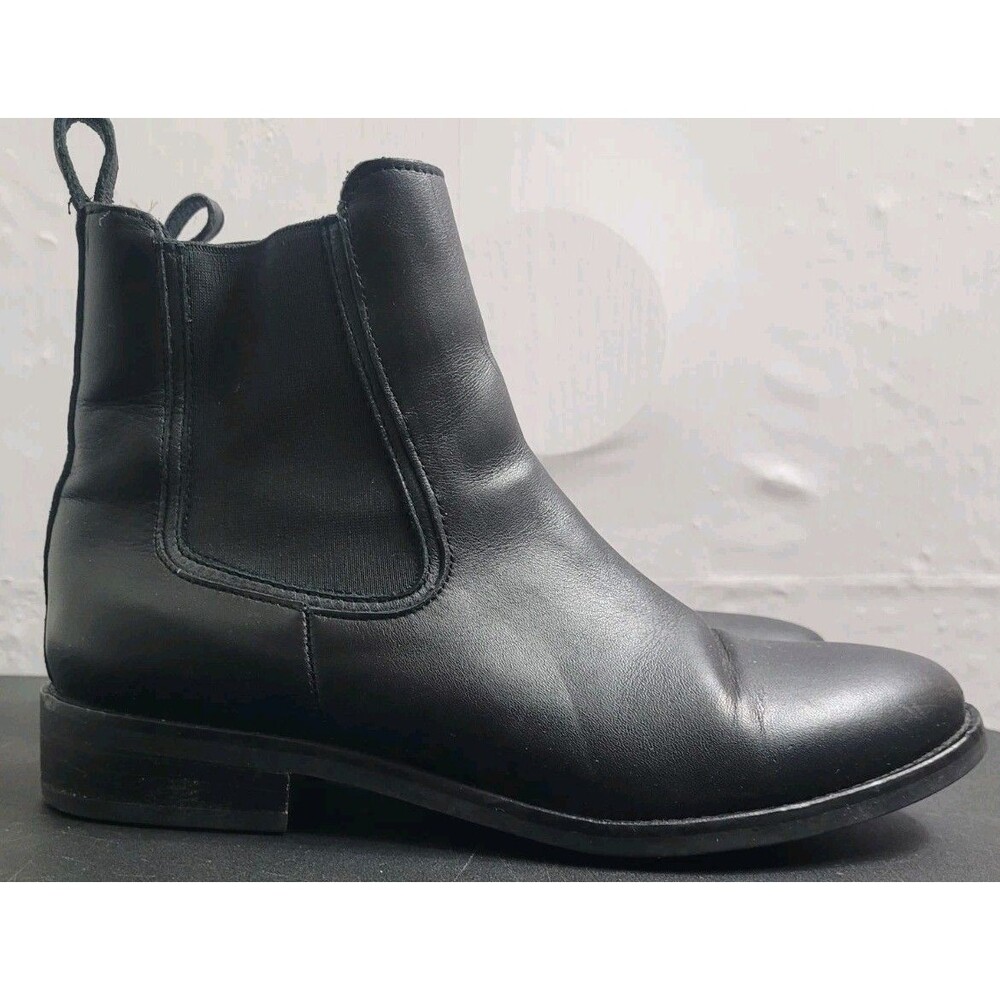 Thursday Boot Co Knockout Chelsea Boots Black Leather Women 8 Pull On